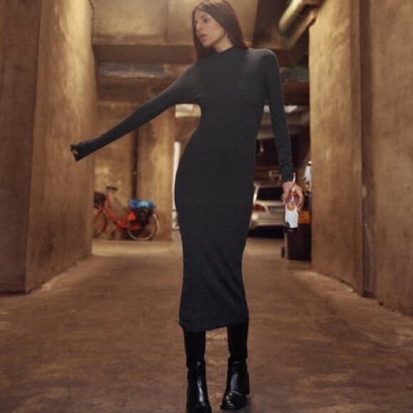 ZARA WASHED EFFECT FITTED DRESS - Picture 1 of 4